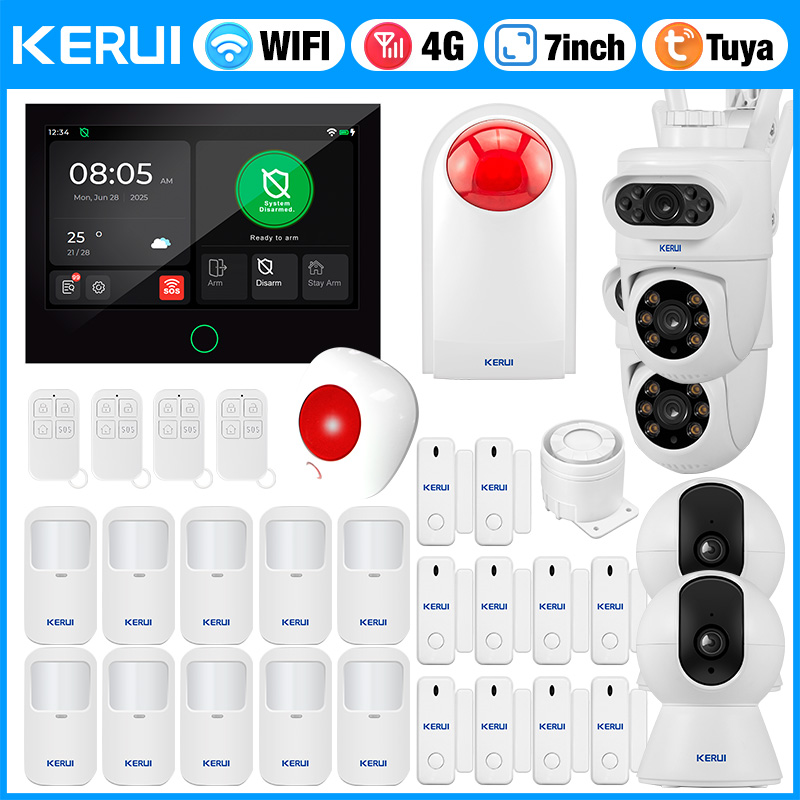 Smart Home Package - KERUI 7 inch volledig touchscreen draadloos