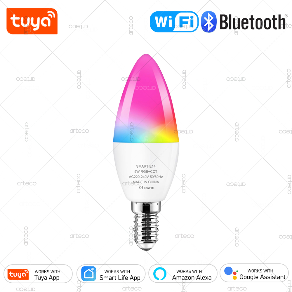 Smart Home Furniture - Tuya E14 Kaarslamp Smart Life App-bediening