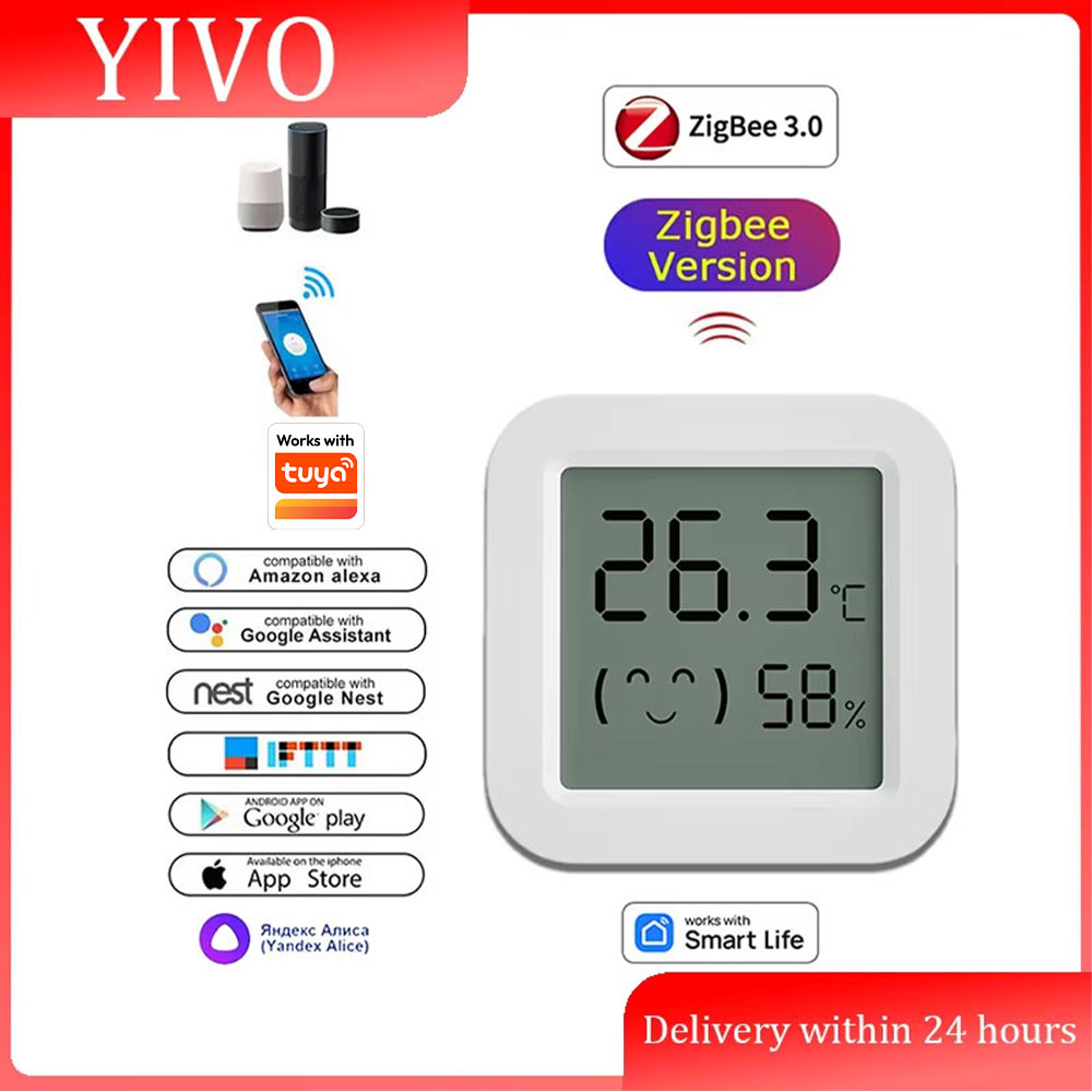 Smart Home Yandex - Zigbee 3.0 Temperatuur-vochtigheidssensor APP Afstandsbediening Thermometer