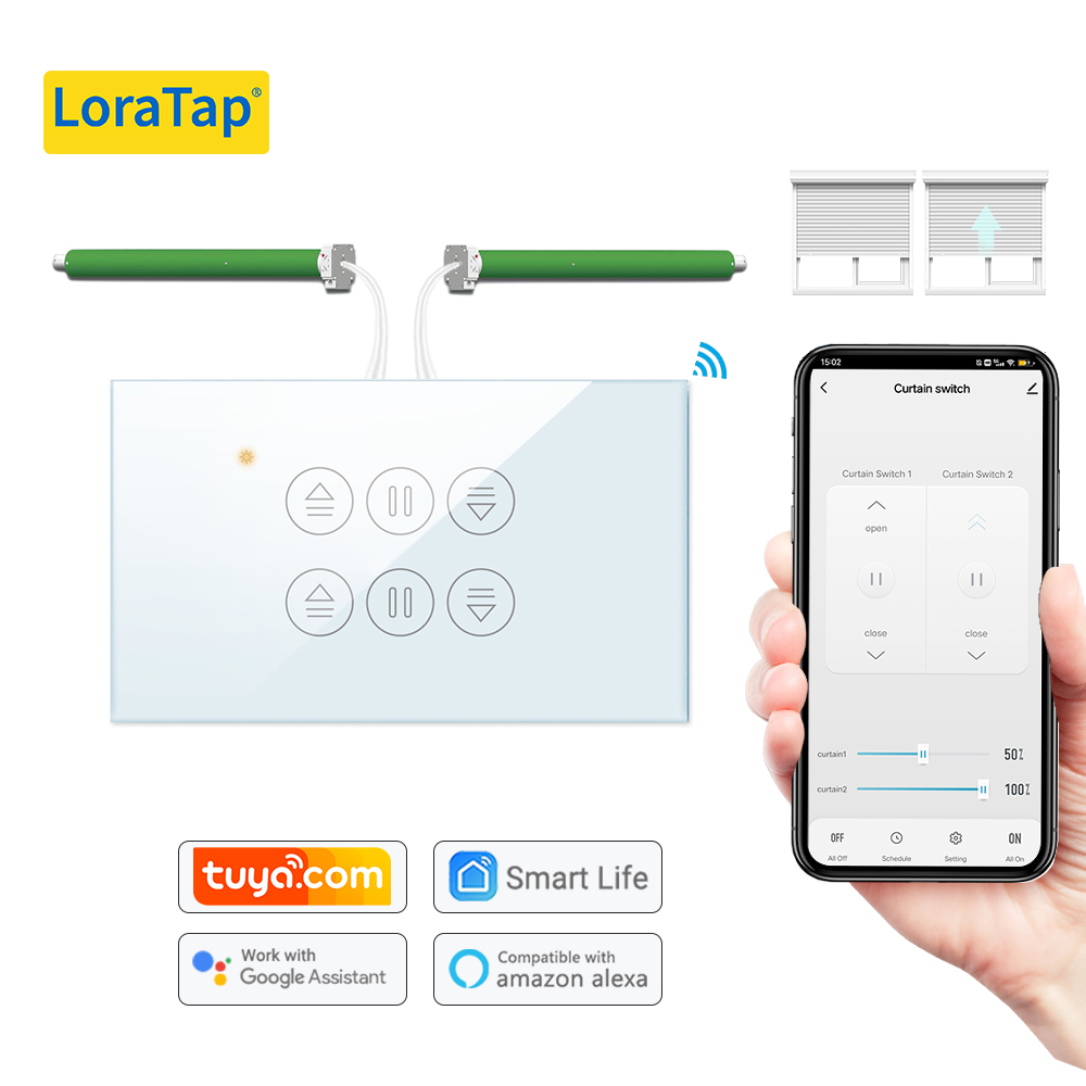 Smart Home Blinds - LoraTap Tuya US Gordijnschakelaar voor buismotor