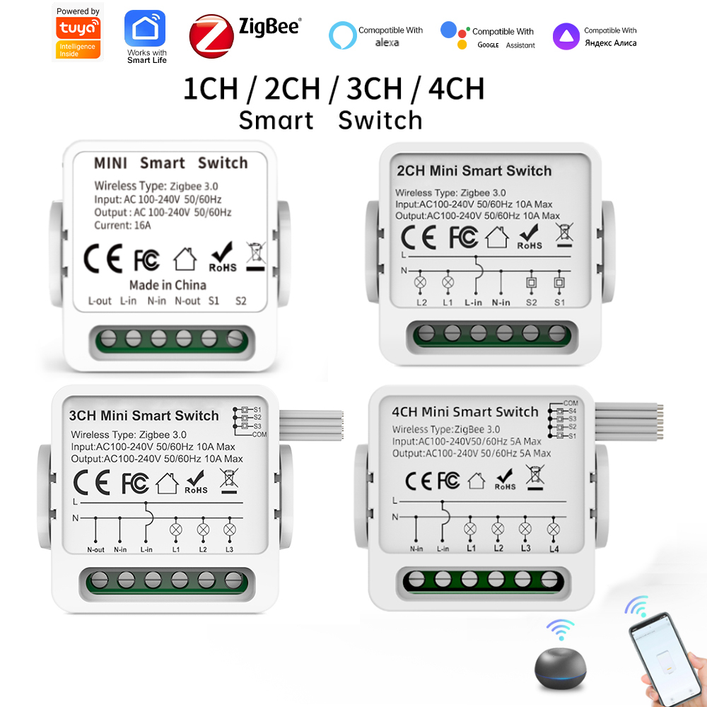 Smart Home For Living - Tuya Zigbee 3.0 Smart Switch 1/2/3/4-weg