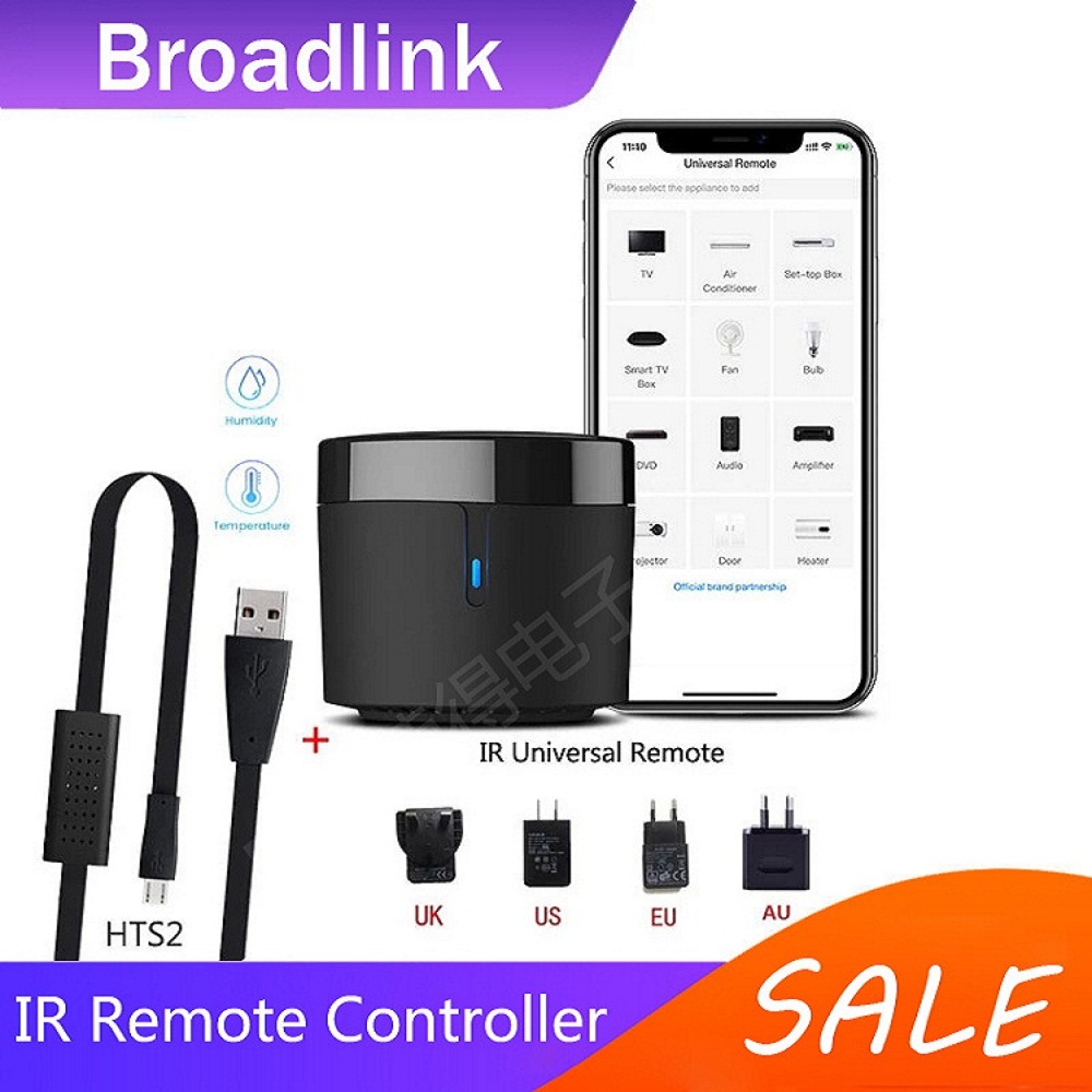 Smart Home Package - Broadlink RM4 mini temperatuur-vochtigheidssensor WiFi IR-afstandsbediening