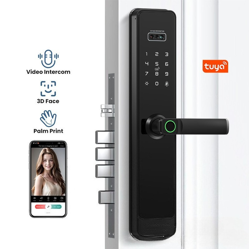 Smart Home Lock - EGFirtor Semi-automatisch Tuya-vingerafdrukwachtwoordslot Op afstand ontgrendelen