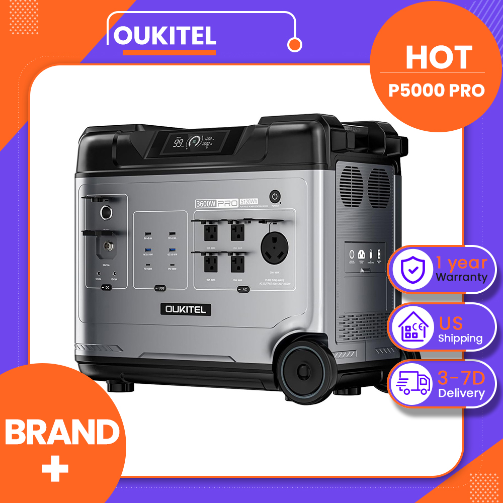 Smart Home Ac - OUKITEL P5000 Pro draagbare krachtcentrale, 5120Wh