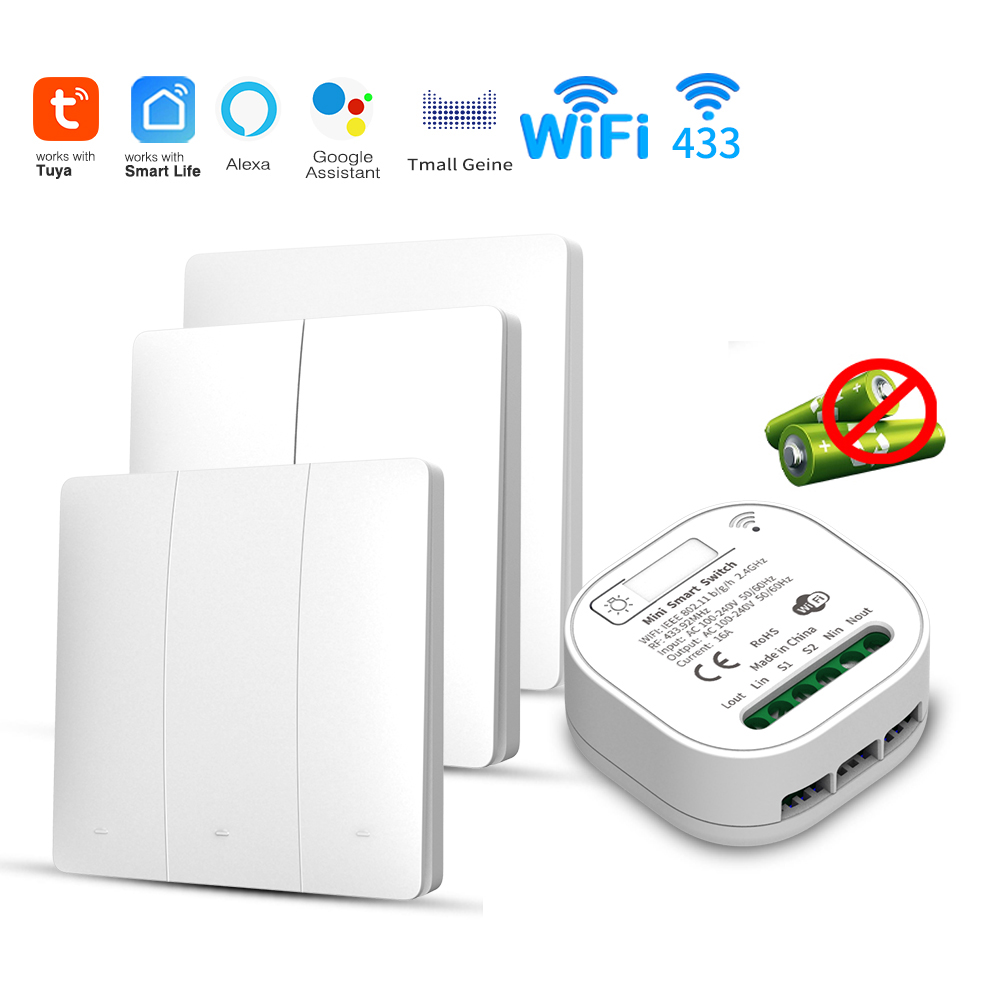 Smart Home For Living - Tuya WiFi slimme, zelfvoorzienende lichtschakelaar, kinetische