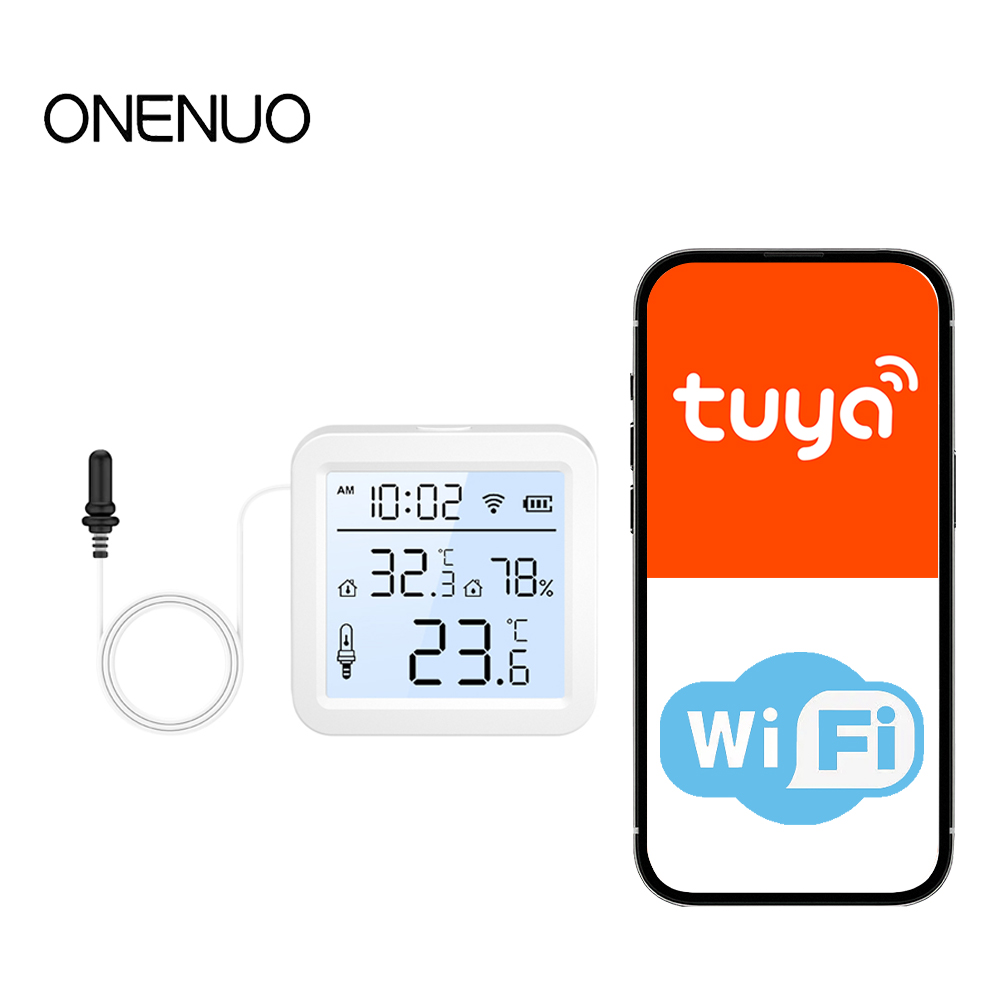 Smart Home Furniture - WiFi-vochtigheidstemperatuursensor met externe sonde Binnen/buiten Tuya
