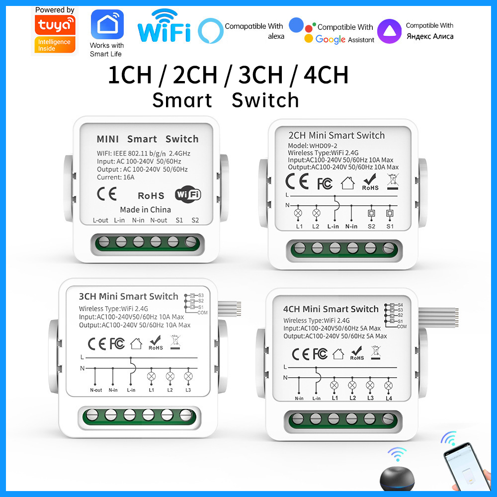 Tuya WiFi Smart Switch 1/2/3/4 - Smart Home For Living recensie en prijs