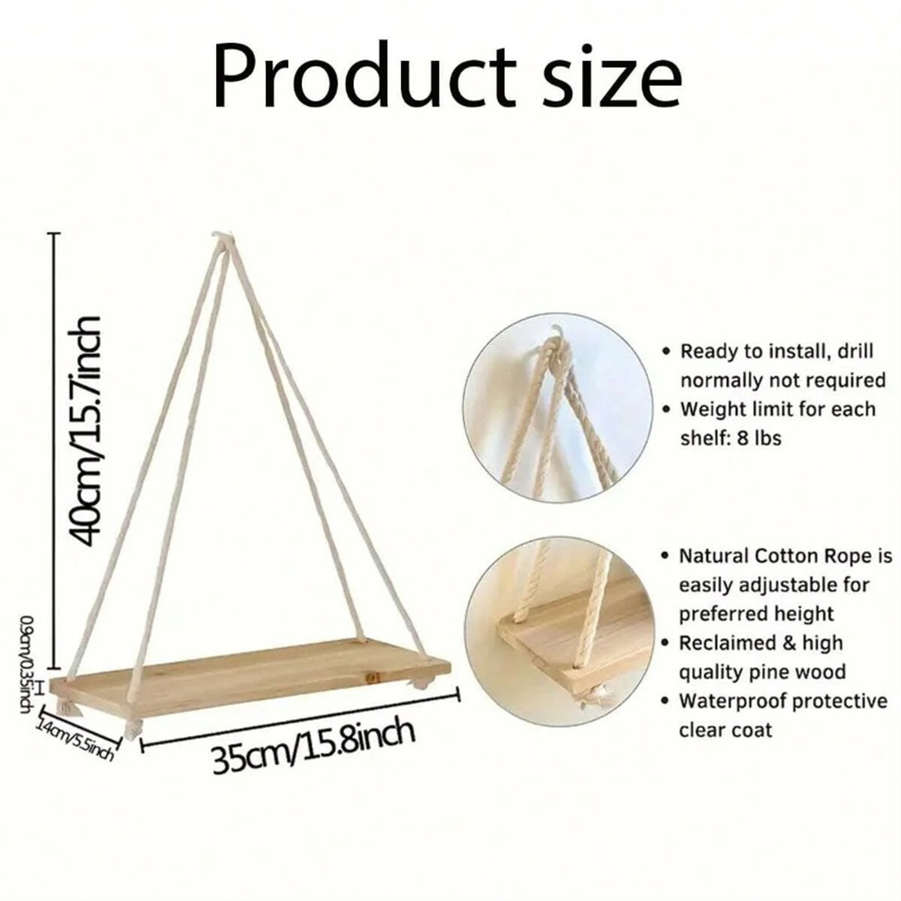 1Set Houten Hangende Planken S - Smart Home Decor recensie en prijs