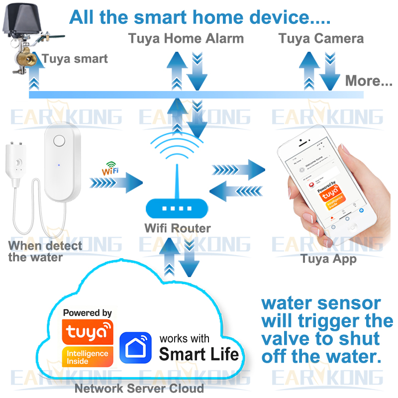 Tuya WiFi Smart Waterleksensor - Wifi Water Leak Detector recensie en prijs